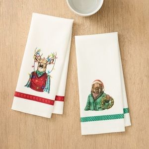 West Elm Dapper Animal Tea Towels, (Set of 2)